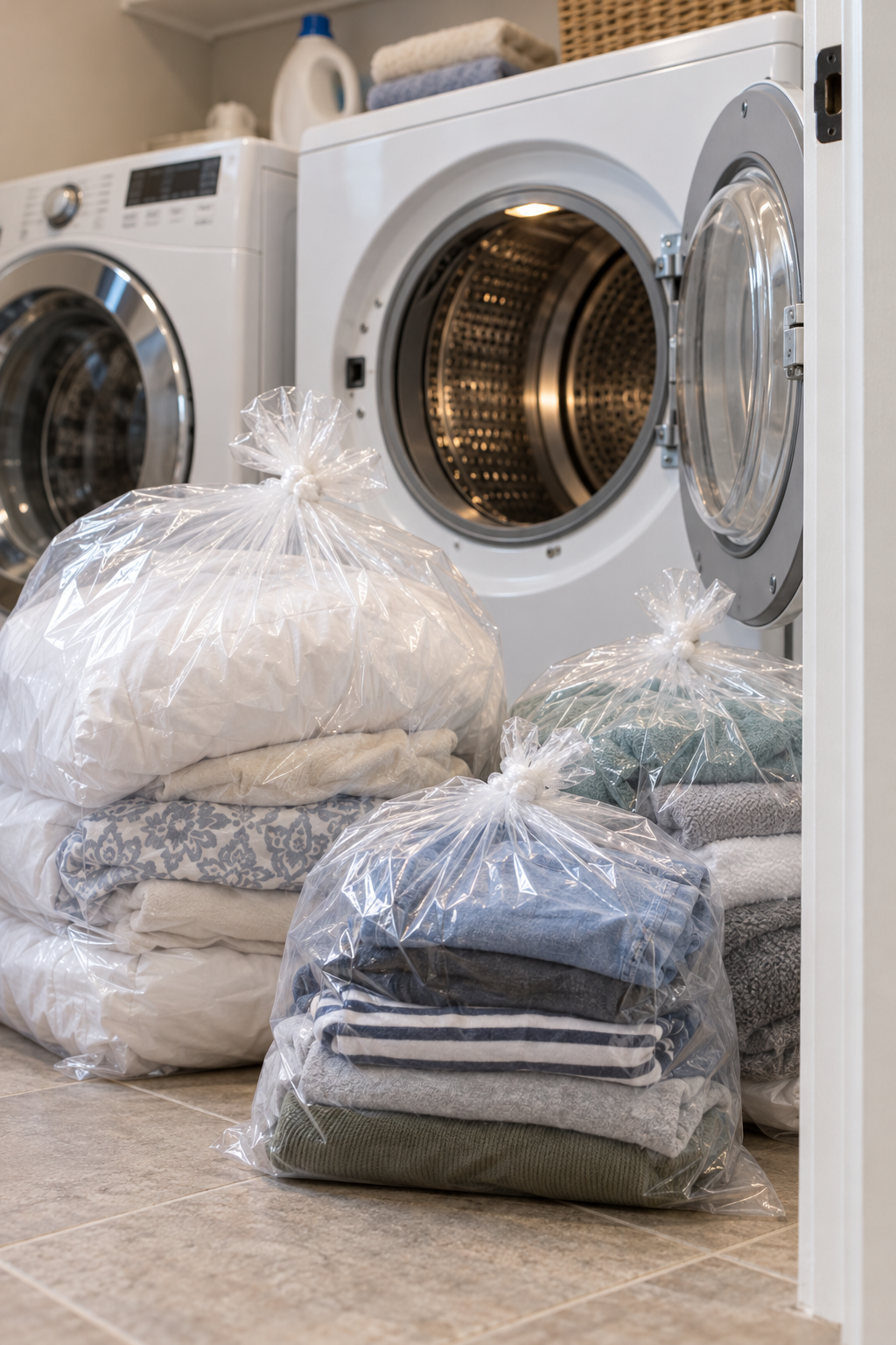bagged laundry before bed bug treatment